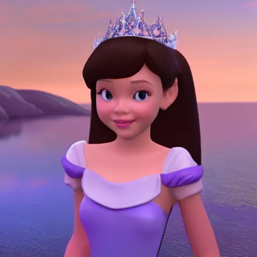 Image similar to a disney princess 3d cgi