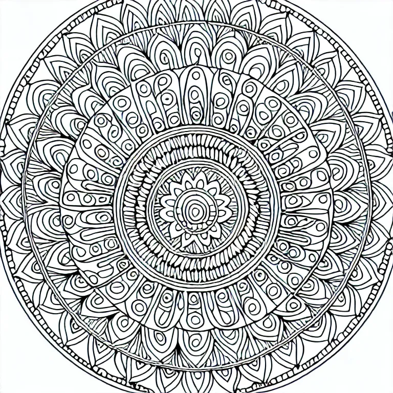 Image similar to Mandala for coloring book, intricate detail, clear, clean lines