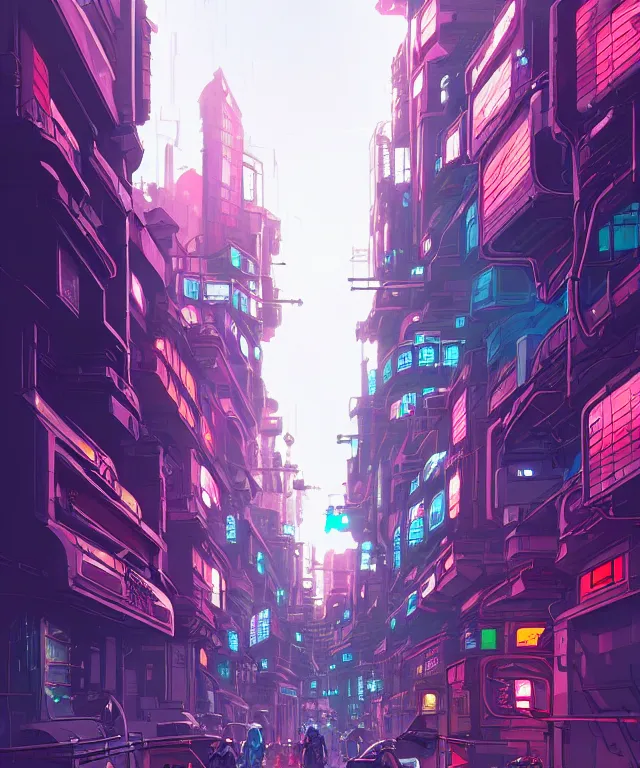 Image similar to a street view of a cyberpunk city, fantasy, elegant, digital painting, artstation, concept art, matte, sharp focus, illustration, art by josan gonzalez