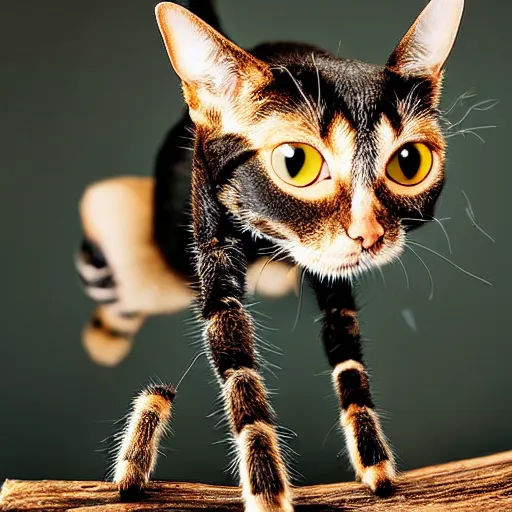 Image similar to a spider - cat - hybrid, animal photography