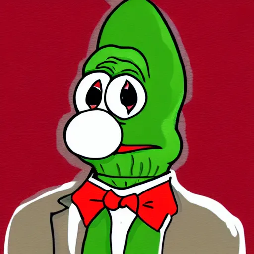 Image similar to anthropomorphic pepe