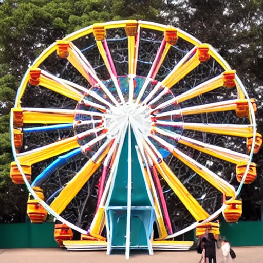 Prompt: cat made out of ferris wheels