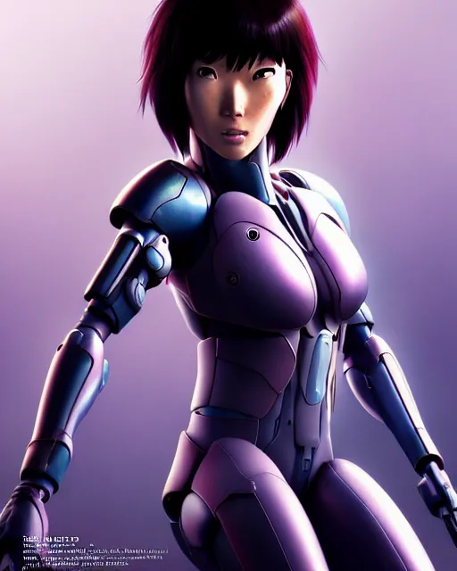 Image similar to weta disney pixar movie still portrait photo of motoko kusanagi the major ghost in the shell : : as cyborg woman by pixar : : by weta, wlop, ilya kuvshinov, rossdraws, artgerm, marvel, maxim cover, latex, octane render, sweaty, iridescent, bright morning, anime, liosh, mucha : :