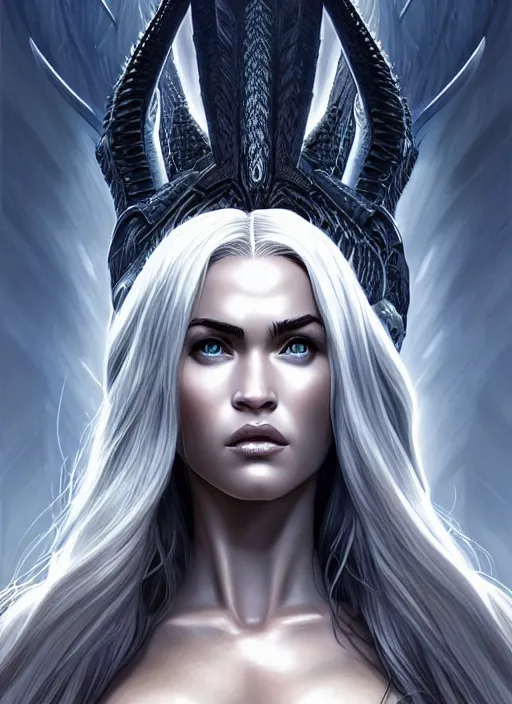 Image similar to symmetry!! gantz portrait of megan fox as daenerys targaryen, unholy, intricate, highly detailed, dynamic lighting, digital art, digital painting, artstation, terence nielsen, sharp focus, illustration, art by artgerm and greg rutkowski and moebius, 8 k