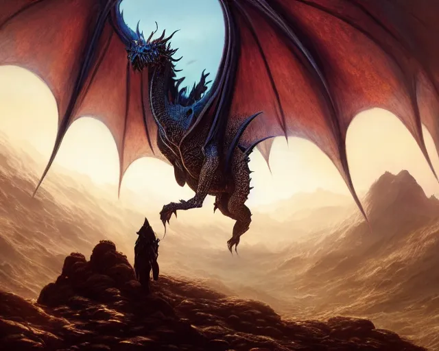 Image similar to highly detailed portrait of a fantasy dragon, in dragon ’ s dogma : dark arisen, stephen bliss, unreal engine, fantasy art by greg rutkowski, loish, rhads, ferdinand knab, makoto shinkai and lois van baarle, ilya kuvshinov, rossdraws, tom bagshaw, global illumination, radiant light, detailed and intricate environment