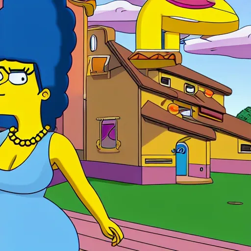 Image similar to kim kardashian in the simpsons super high quality 4k HD