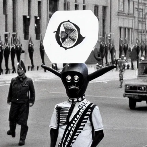 Prompt: alien during a may 1 st parade, soviet union, 1 9 7 0 s, photography