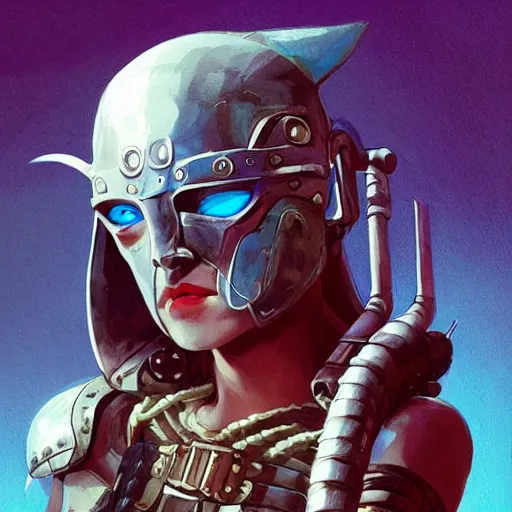 Image similar to cyberpunk viking helmet mask warrior goddess robot ninja fantasy, art gta 5 cover, official fanart behance hd artstation by jesper ejsing, by rhads, makoto shinkai and lois van baarle, ilya kuvshinov, ossdraws