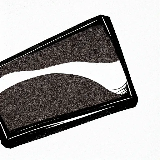 Image similar to book illustration of a chocolate bar crying because he has been split in half, book illustration, elegant, minimalistic, monochromatic, white background, black and white image