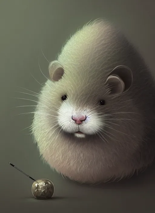 Image similar to anthropomorphic triangle head in fluffy hamster mr. bean, intricate, elegant, highly detailed animal monster, digital painting, artstation, concept art, smooth, sharp focus, illustration, art by artgerm, wayne barlowe, trending on artstation and greg rutkowski and alphonse mucha, 8 k