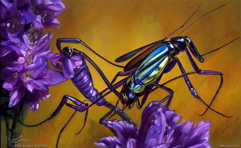 Prompt: Insect Alchemy mantis. By Konstantin Razumov, highly detailded