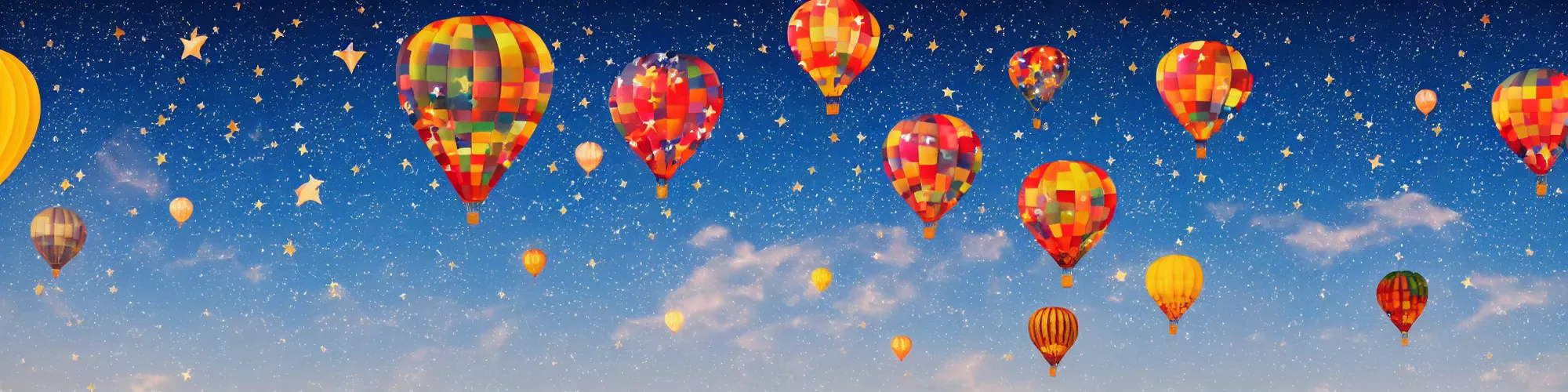 Image similar to Sky full of travel balloon and stars
