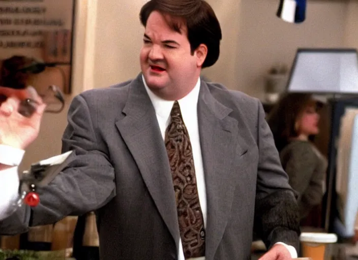 Image similar to !!!Kevin Malone!!! as Gordon Gecko in Wall Street 1987