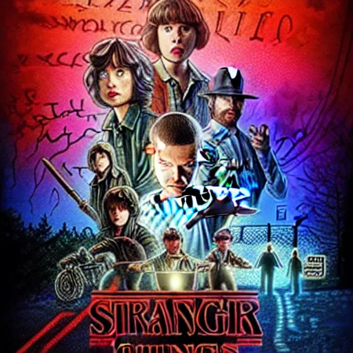 Prompt: stranger things in the muppets universe movie poster