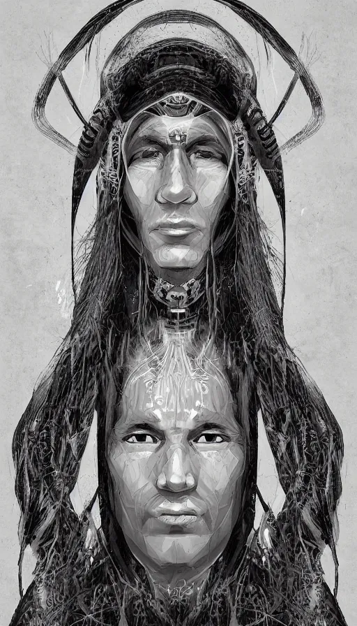 Image similar to portrait of a digital shaman, by studio 4 c