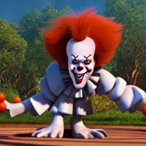 Image similar to Pennywise As seen in Pixar animated movie Up 4K quality super realistic