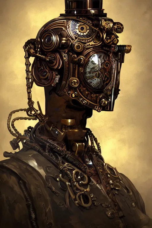 Image similar to steampunk helmet fantasy art mask robot ninja stylized digital illustration sharp focus, elegant intricate digital painting artstation concept art global illumination ray tracing advanced technology chaykin howard and campionpascale and cooke darwyn and davis jack