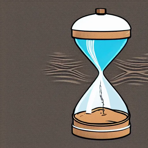 Prompt: hourglass running out of sand, vector art, adobe illustrator, detailed