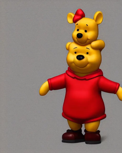 Image similar to full body 3d render of xi jinping as winnie-the-pooh wearing a suit as a funko pop, studio lighting, white background, blender, trending on artstation, 8k, highly detailed