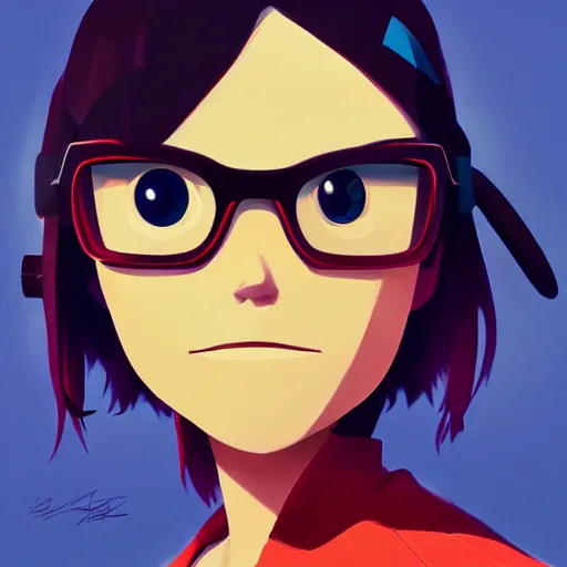 Image similar to face icon stylized minimalist flcl, loftis, cory behance hd by jesper ejsing, by rhads, makoto shinkai and lois van baarle, ilya kuvshinov, rossdraws global illumination