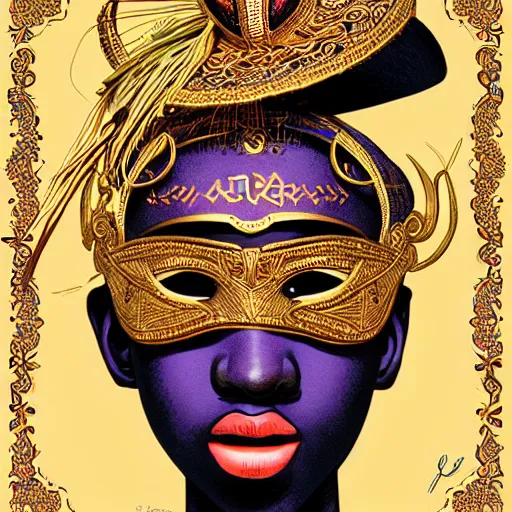 Image similar to eyo festival in heaven, nigerian, masquerade, eyo festival, yoruba illustration, medium shot, intricate, elegant, highly detailed, digital art, ffffound, art by jc leyendecker and sachin teng