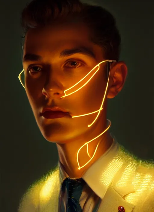 Image similar to portrait of dilton doiley, 1 9 5 0 s, intricate, elegant, glowing lights, highly detailed, digital painting, artstation, concept art, smooth, sharp focus, illustration, art by wlop, mars ravelo and greg rutkowski