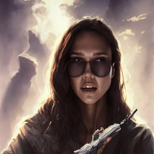 Image similar to the thing jessica alba john carpenter by stanley artgerm lau, wlop, rossdraws, frank frazetta, andrei riabovitchev, marc simonetti