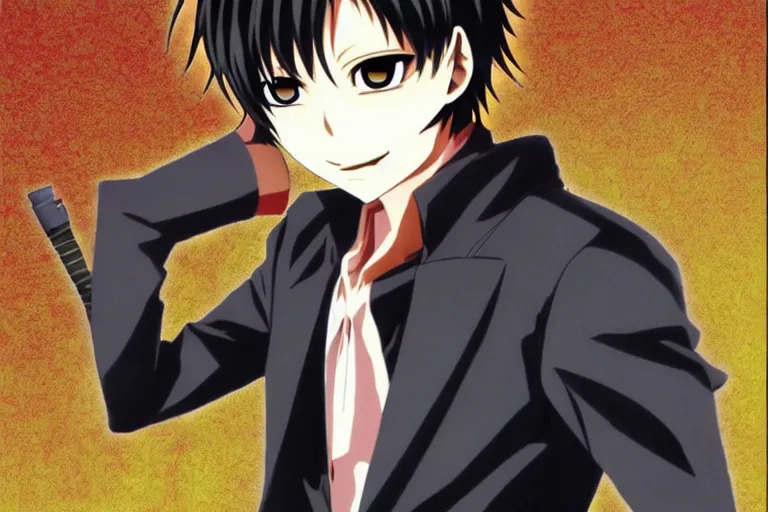 Image similar to kyoya hibari, short black hair, katekyo hitman reborn