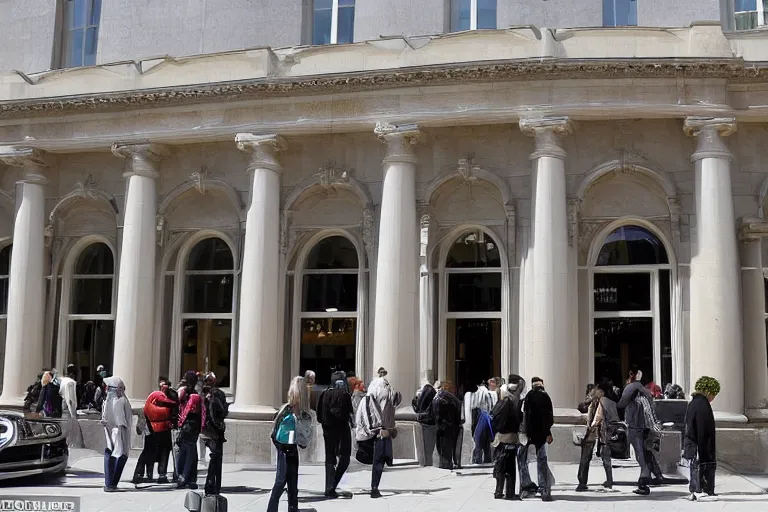 Image similar to apple - store, apple - store, apple - store lived in a palatial manor with gilded marble and doric columns and they decided it wasn't enough like a telephone