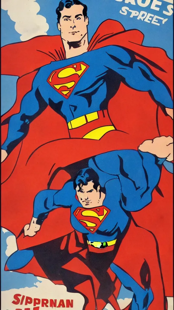 Image similar to superman propaganda poster