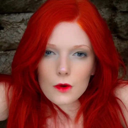 Prompt: red head with dragonskin