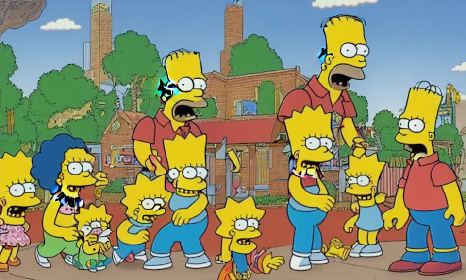 Image similar to Extremely detailed drawing of the cartoon The Simpsons