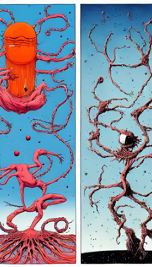 Image similar to the two complementary forces that make up all aspects and phenomena of life, by alex pardee