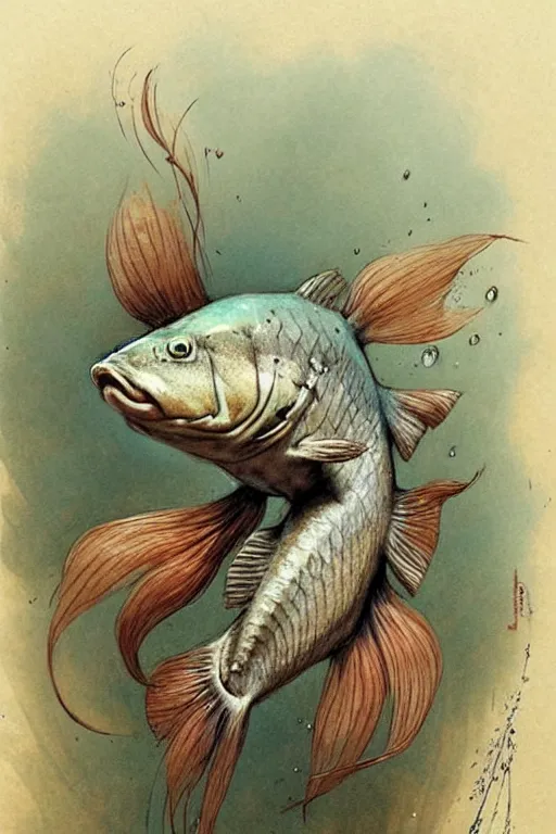Prompt: ( ( ( ( ( anthropomorph fish. muted colors. ) ) ) ) ) by jean - baptiste monge!!!!!!!!!!!!!!!!!!!!!!!!!!!