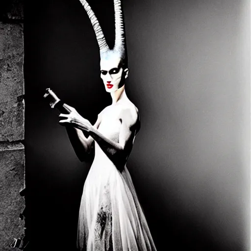 Image similar to supermodel bride of frankenstein in silent hill, steven meisel photography