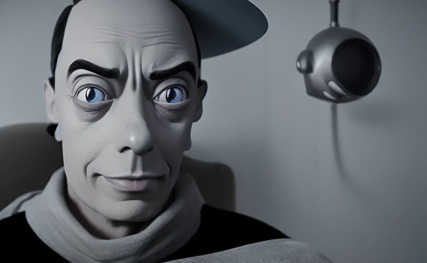 Prompt: buster keaton in disney pixar style, volumetric lighting, octane render, unreal engine, very detailed