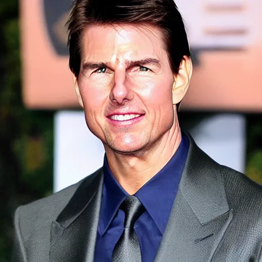 Prompt: tom cruise with green spiky hair,