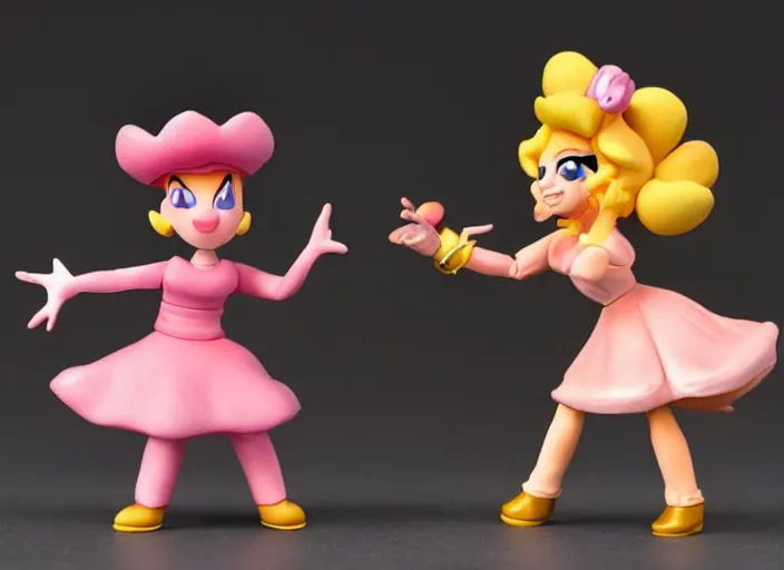 Image similar to claymation figure of princess peach