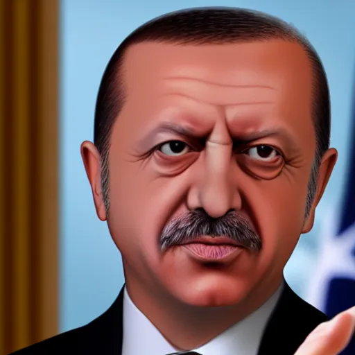 Image similar to an average face of a Turkish president