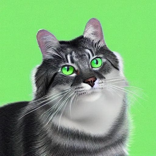 Prompt: green cat photorealistic