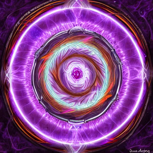 Image similar to a shield of purple energy, emanating and flowing energy, skill ability art