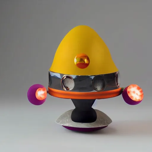 Image similar to ufo sculpture toy on display