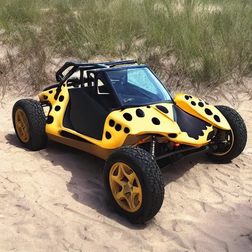 Image similar to a dune buggy that looks like an ankylosaurus