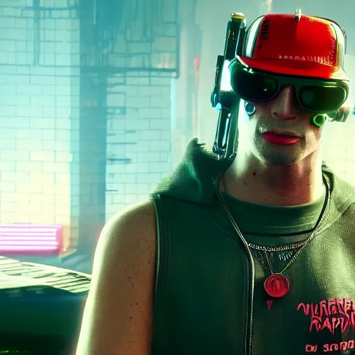 Image similar to pepe frog makes appearance in Cyberpunk 2077. CP2077. 3840 x 2160