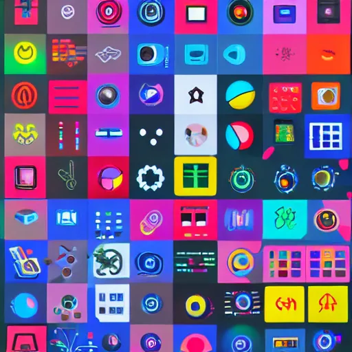 Prompt: 1 2 aligned colourful icons of computers, digital art, trending on artstation opensea, studio quality, smooth render, unreal engine 5 rendered, blender,