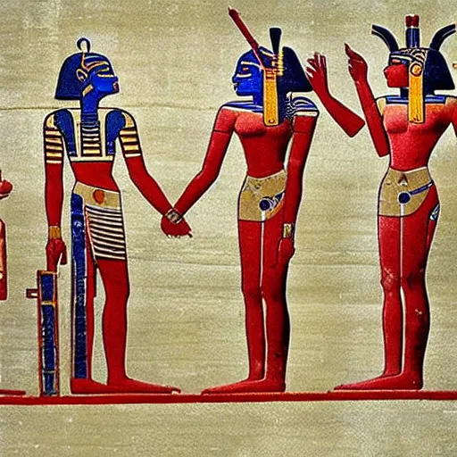 Image similar to robots in ancient egyptian art