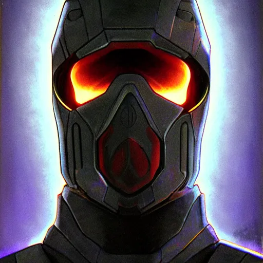 Image similar to Quake 3 arena concept art of Visor drawn by Kenneth Scott