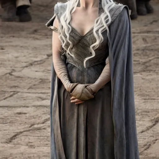 Prompt: Daenerys Targaryen smirking from Game Of Throne Meme Database.