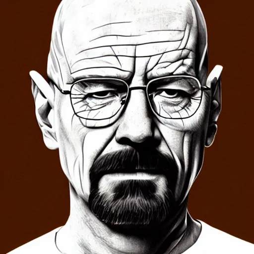 Image similar to a detailed portrait of walter white with face tattoos, art illustration, incredibly highly detailed and realistic, 8 k, sharp focus