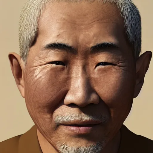 Image similar to asian man as old as time, extreme detail, photorealistic